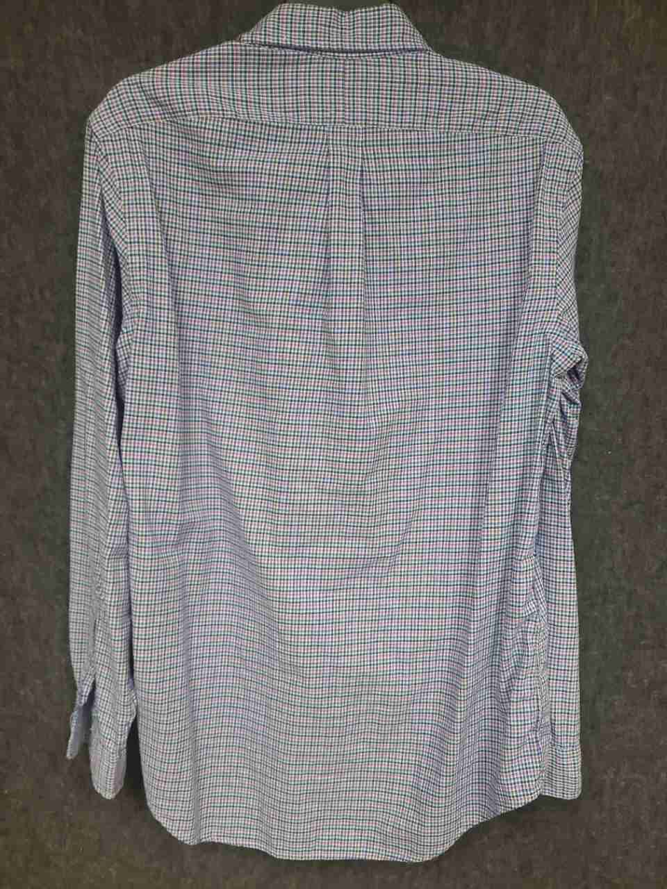 Ralph Lauren Men's Long Sleeve Button Down Shirt Blue Pink Gingham Check Sz M