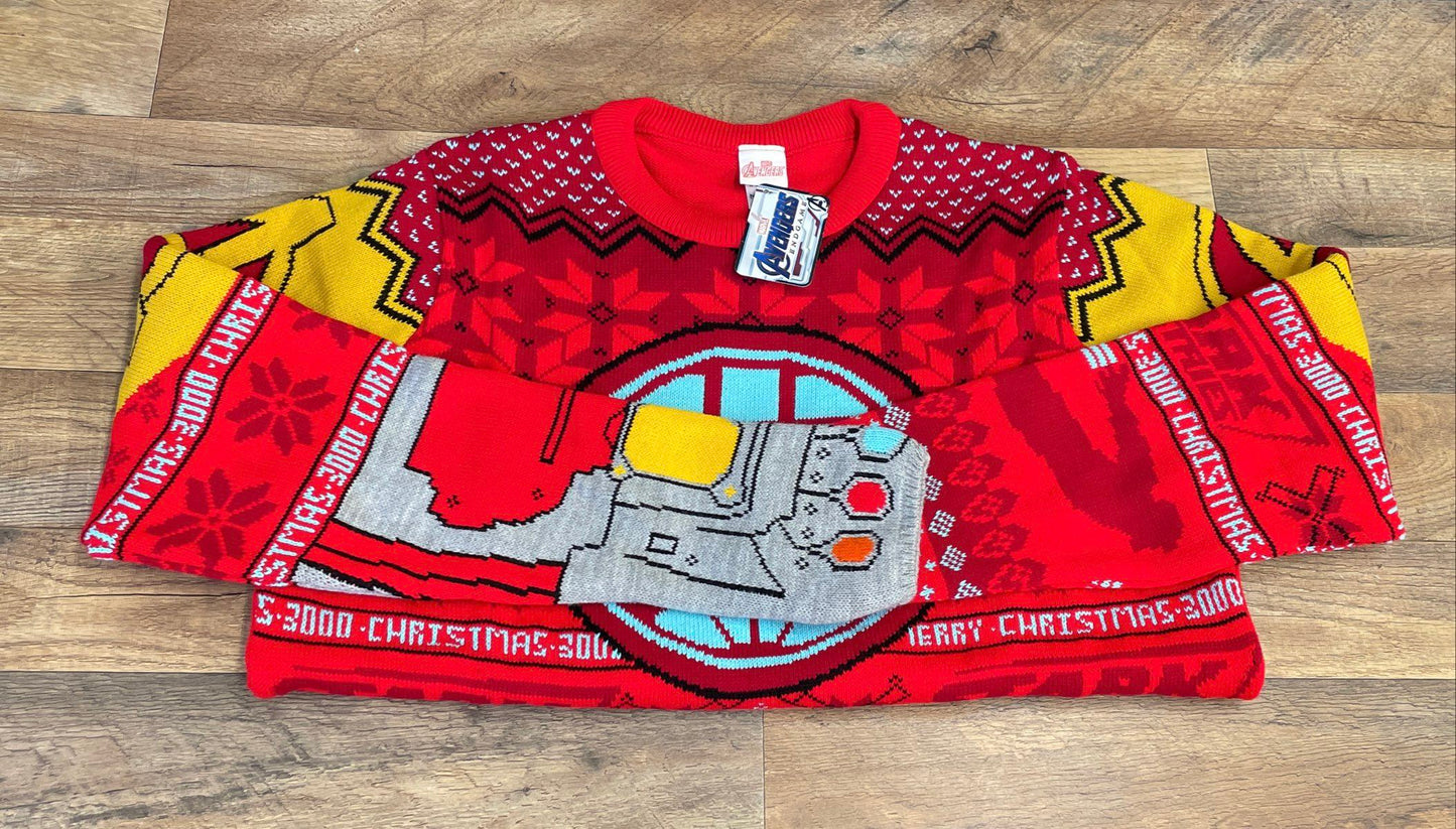 Marvel Men's Iron Man Christmas 3000 Sweater Avengers Endgame NWT XL
