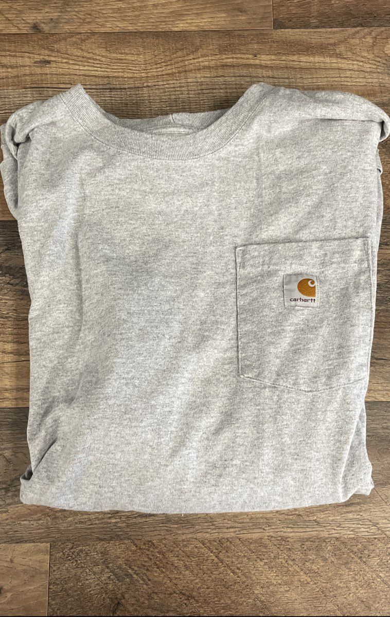 Carhartt Men's Gray Loose Fit Short Sleeve Pocket Work T-Shirt Sz 2XL