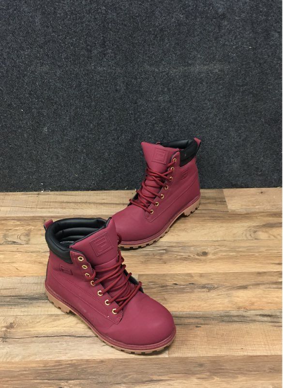 Fila Edgewater 12 Burgundy Waterproof Hiking Work Boots Men's Size 8