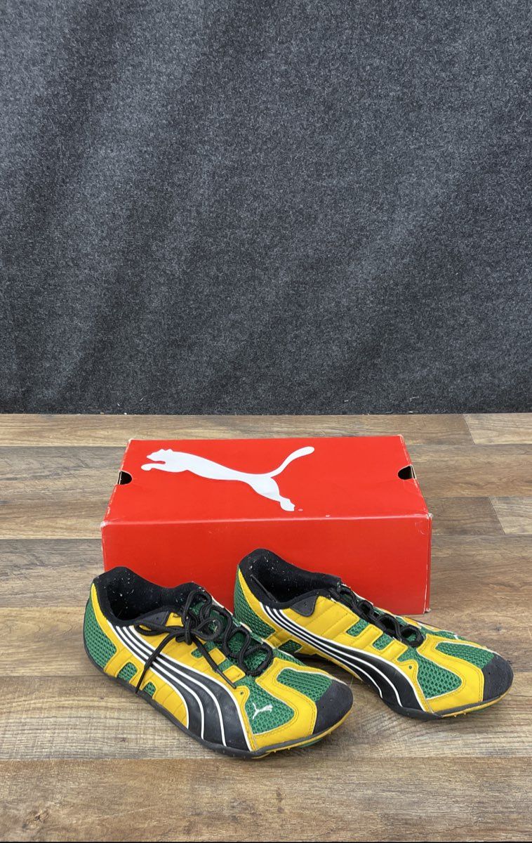 Vintage Puma H-Street Jamaica Yellow Green Black Lifestyle Sneakers Size 9