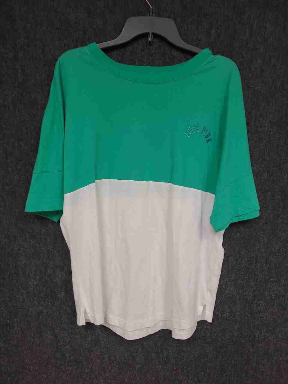 Victoria's Secret PINK Colorblock Oversized Spirit Jersey T-Shirt Green White S