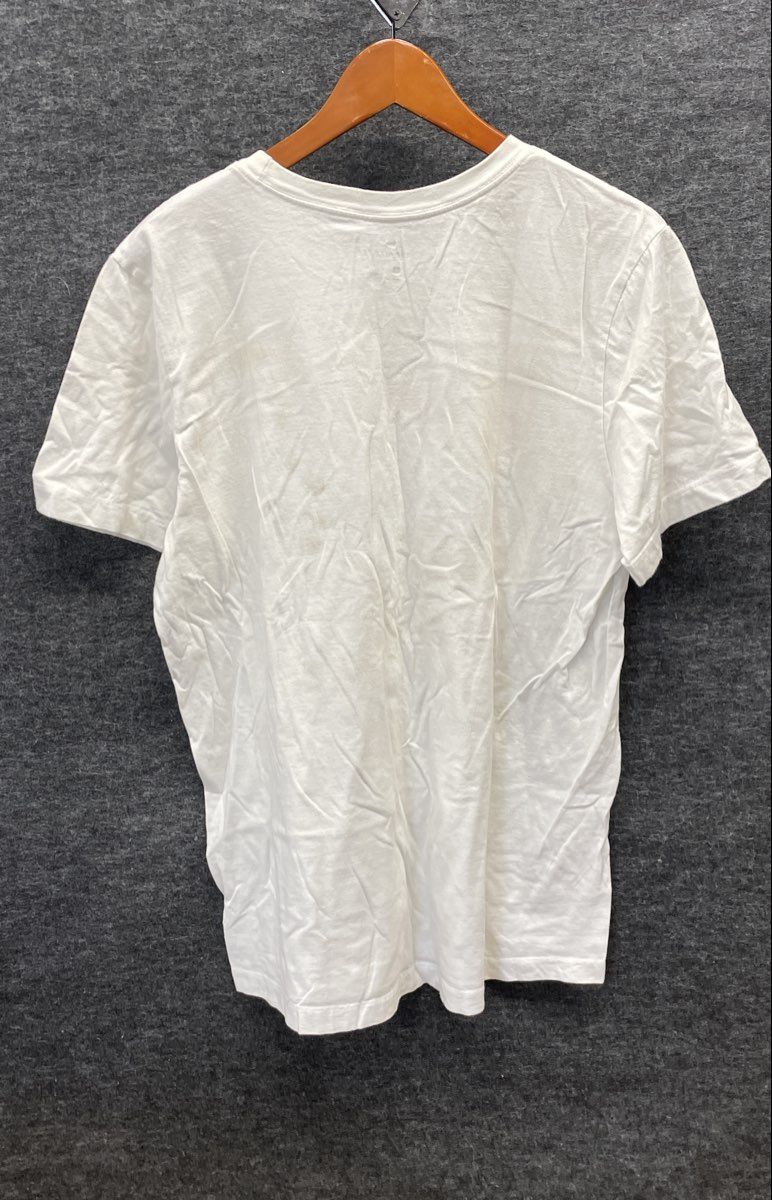 Nike Men's White Graphic T-Shirt Orange Swoosh Just Do It Logo Size L