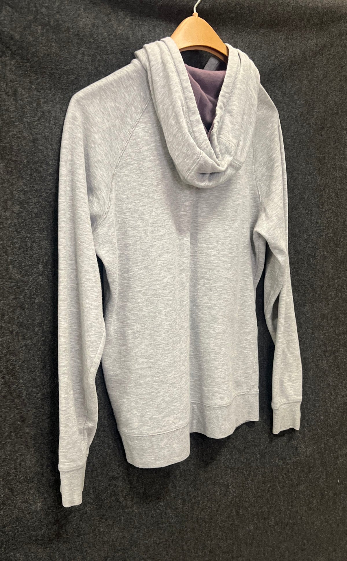 The North Face Women's Gray Heather Pullover Hoodie Purple Logo Sz L