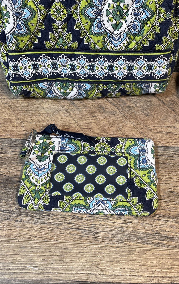 Vera Bradley Indigo Pop Navy Blue Quilted Floral Accessory Bag Wallet Lot of 4