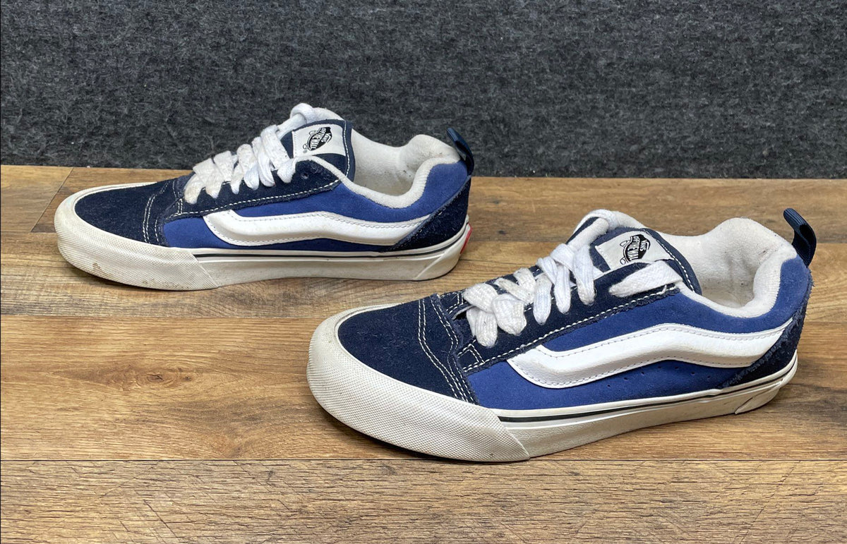 Vans Knu Skool Navy Blue White Suede Chunky Skate Shoes Men's 6.5 Women's 8