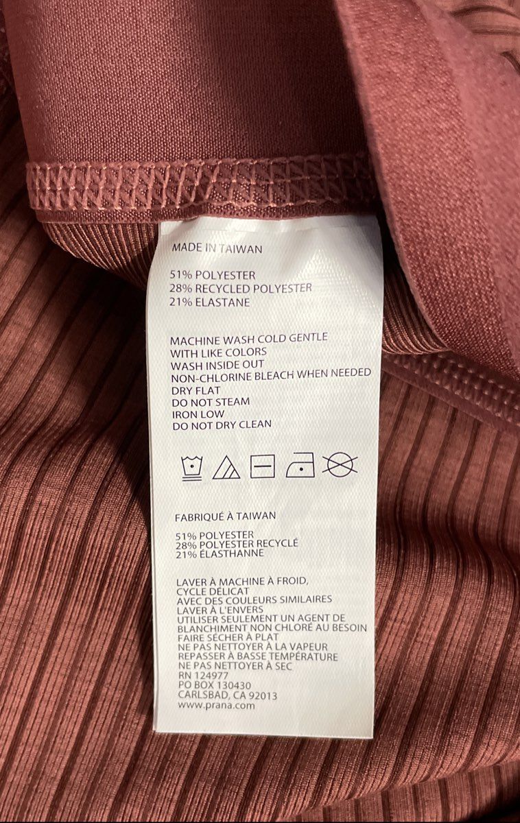 prAna Women's Luminance Leggings Glogg Red Ribbed Knit High Rise NWT Sz S