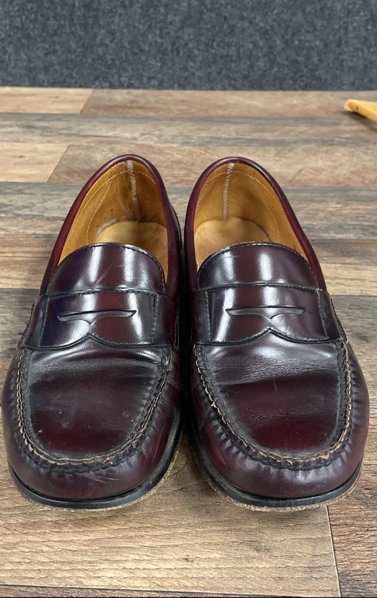 L.L. Bean Men's Classic Penny Loafer Burgundy Leather Shoes Size 9 M