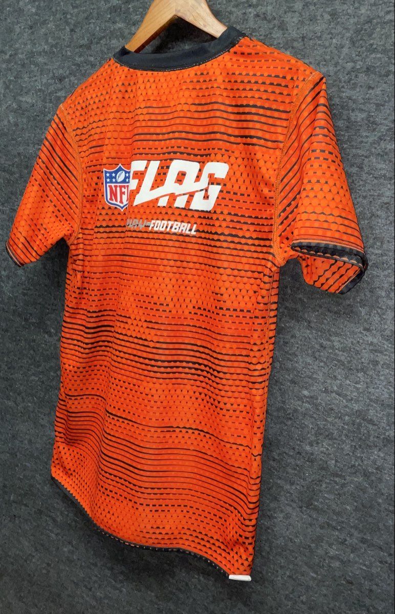 NFL Flag Play Football Cincinnati Bengals Men's Orange Jersey Sublimated Sz M