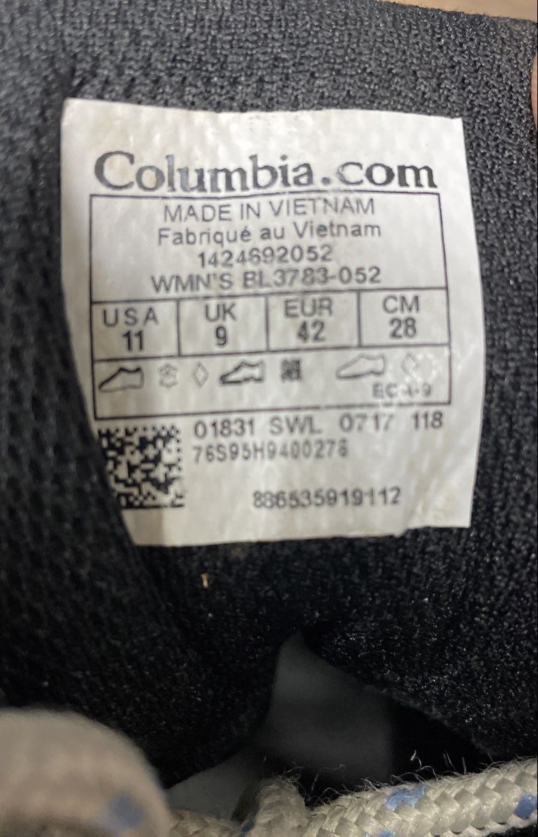 Columbia Newton Ridge Plus II Waterproof Grey Hiking Boots Women's Size 11