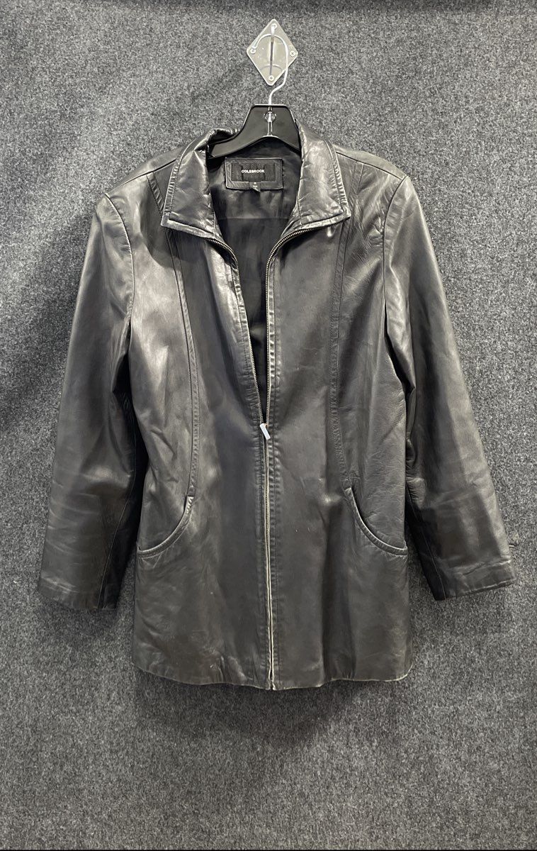 Cole Brook Women's Black Leather Full Zip Jacket Size M