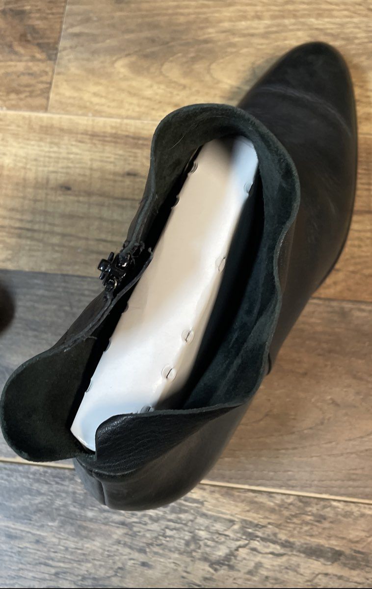 Paul Green Black Leather Side Zip Ankle Boots Made in Austria Size 6.5