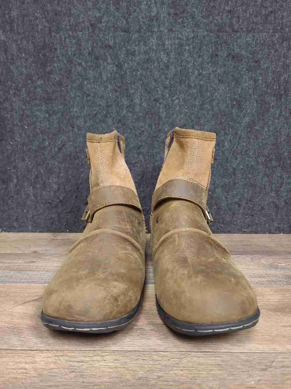 Otto 5008-1 Brown Leather Suede Side Zip Ankle Biker Boots Size 10