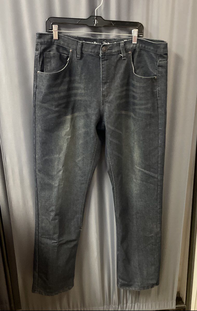 Beverly Hills Polo Club Men's Dark Wash Blue Straight Leg Jeans Sz 36x32