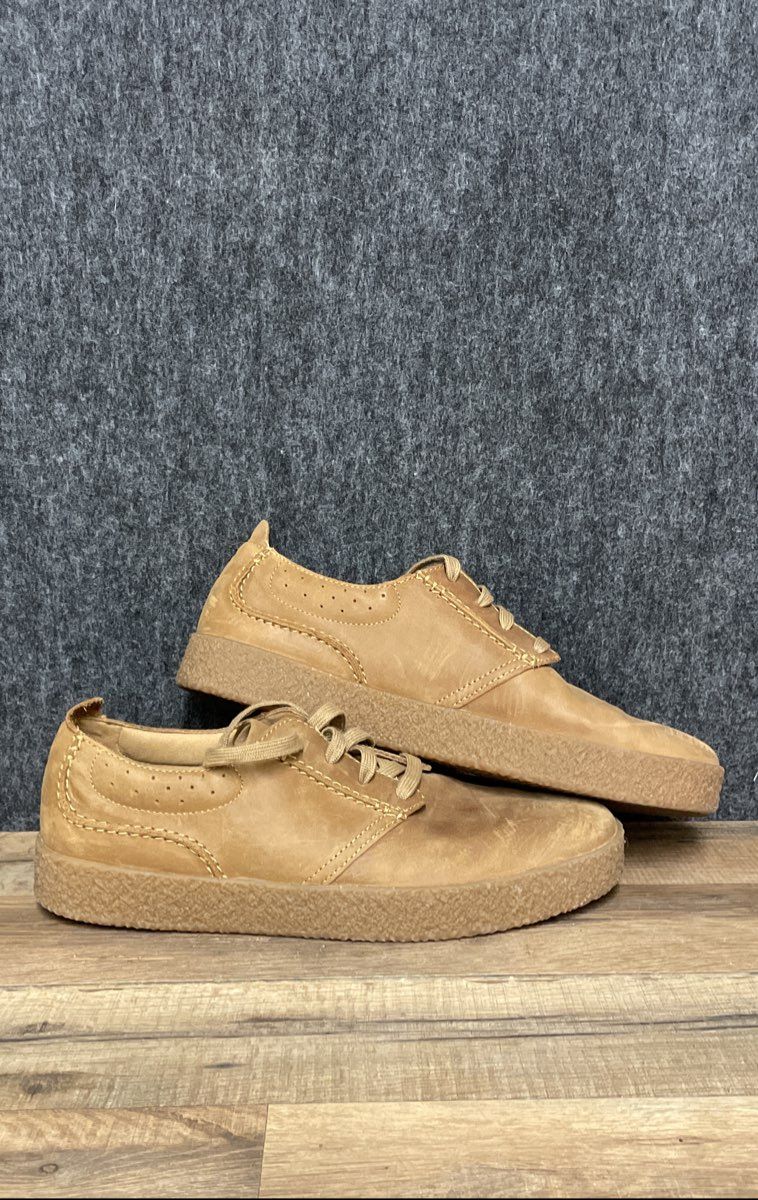 Clarks Streethill Lace Tan Leather Casual Lace Up Trainers Men's Size 10.5