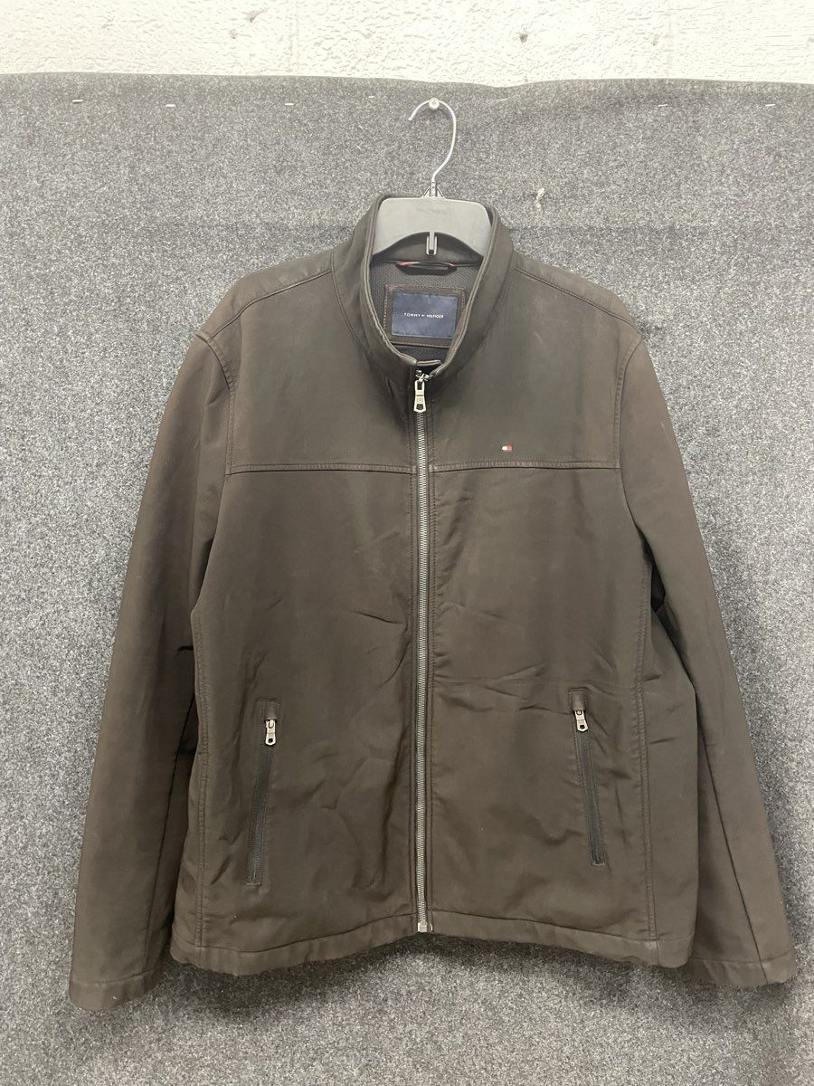 Tommy Hilfiger Men's Dark Brown Softshell Full Zip Jacket Sz XL