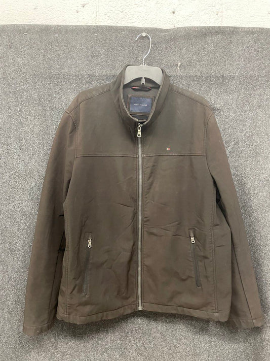 Tommy Hilfiger Men's Dark Brown Softshell Full Zip Jacket Sz XL