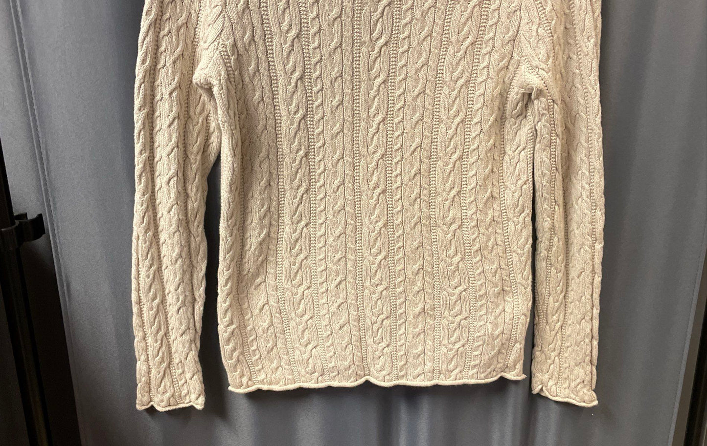 Lauren Jeans Co. Ralph Lauren Women's Beige Cable Knit Cotton Sweater Sz M