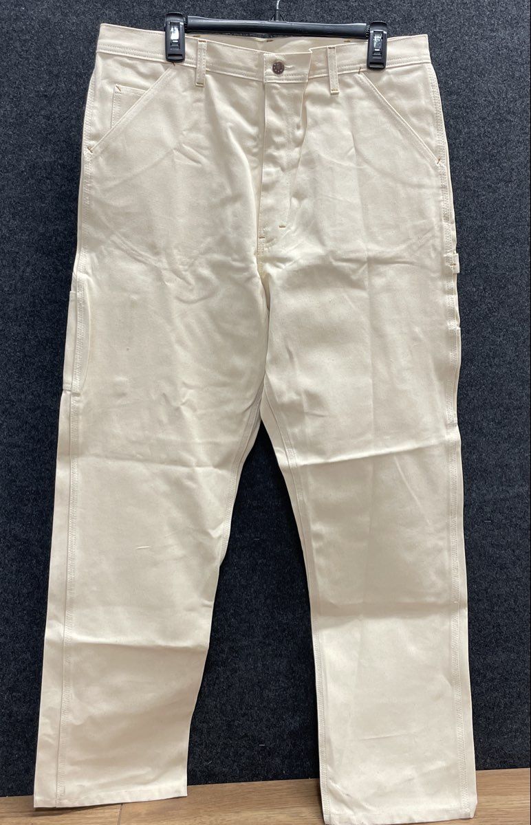 Vintage 90s Caboose Men's Carpenter Jeans Natural Cotton Workwear NOS 36x32