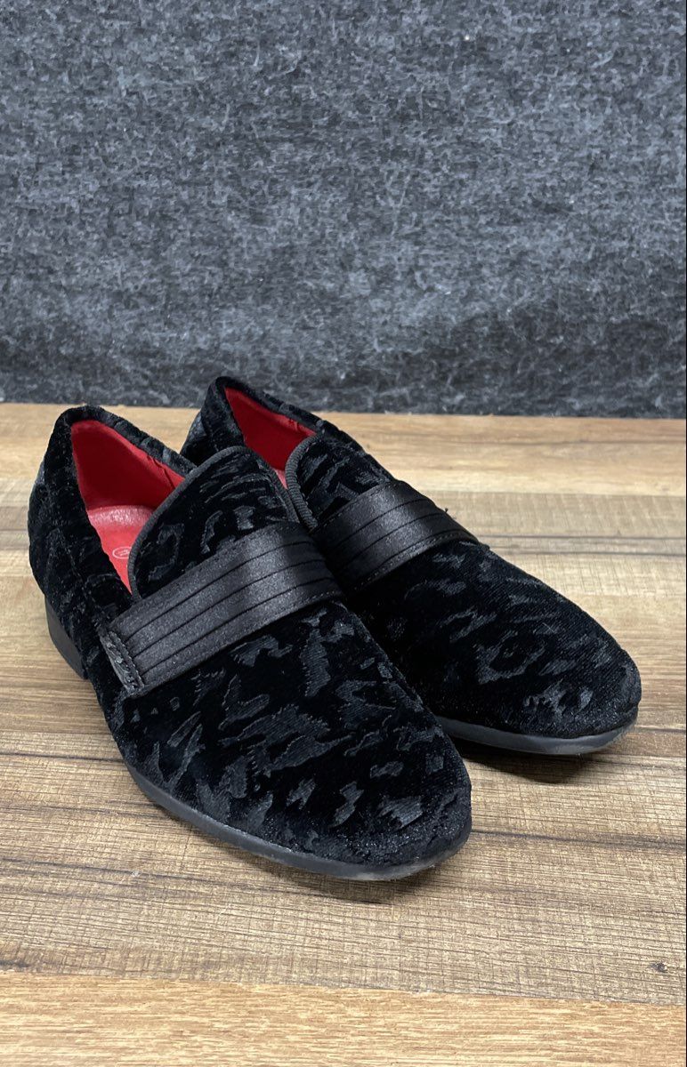 Bruno Marc Toddler Boy Black Velvet Loafers Dress Shoes Size 11 New In Box