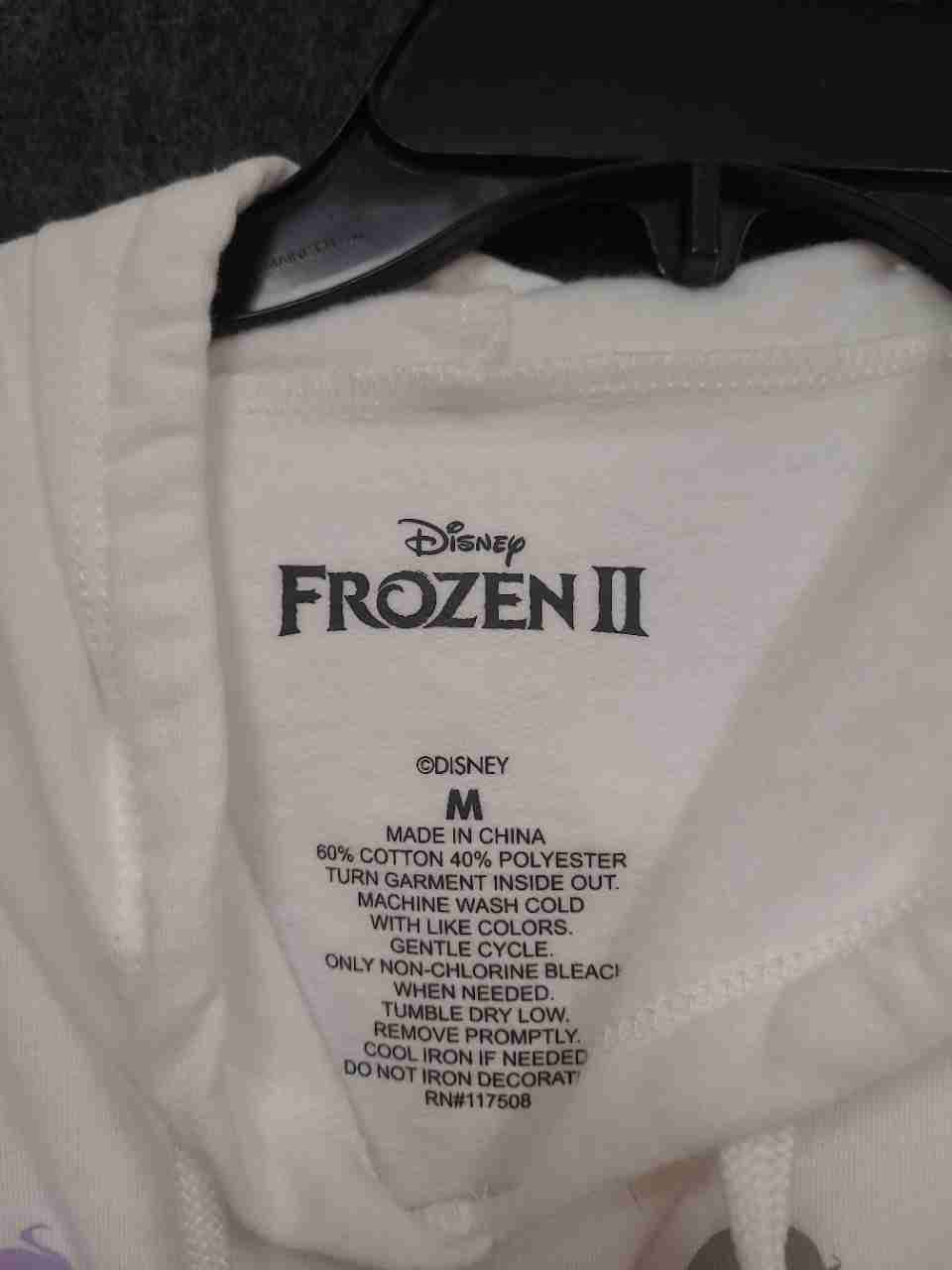 Disney Frozen II Women's White Go North Elsa Anna Graphic Hoodie NWT Size M