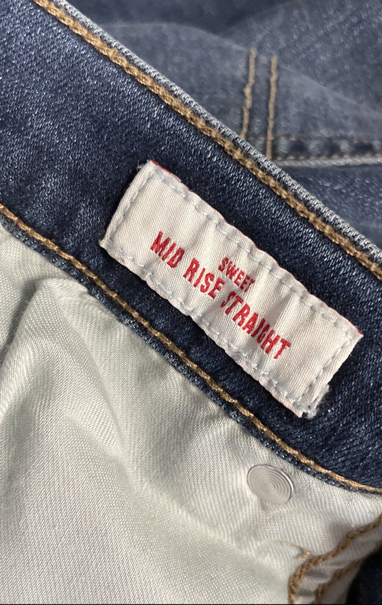 Lucky Brand Women's Sweet Mid Rise Straight Jeans Blue Stretch Denim Sz 10/30