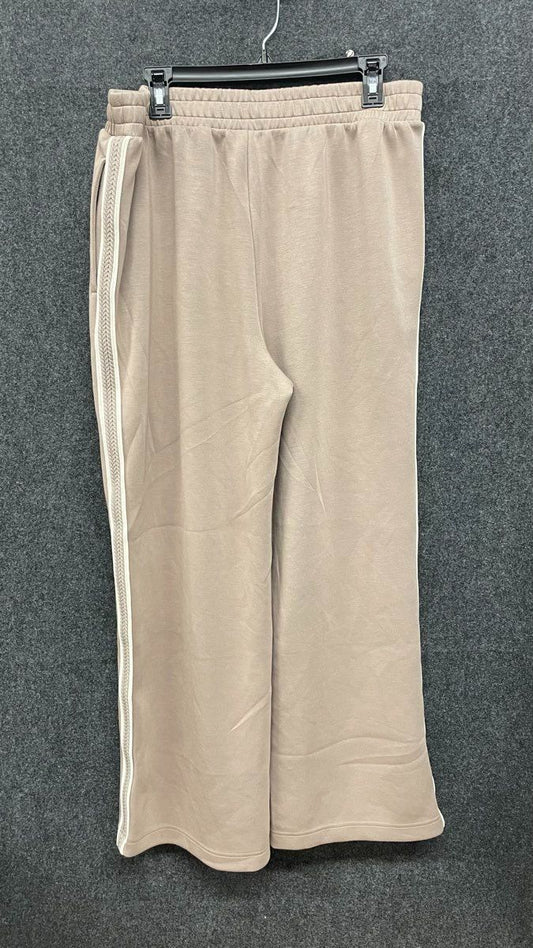 Elie Tahari Women's Taupe Side Stripe Wide Leg Lounge Sweatpants Size XL