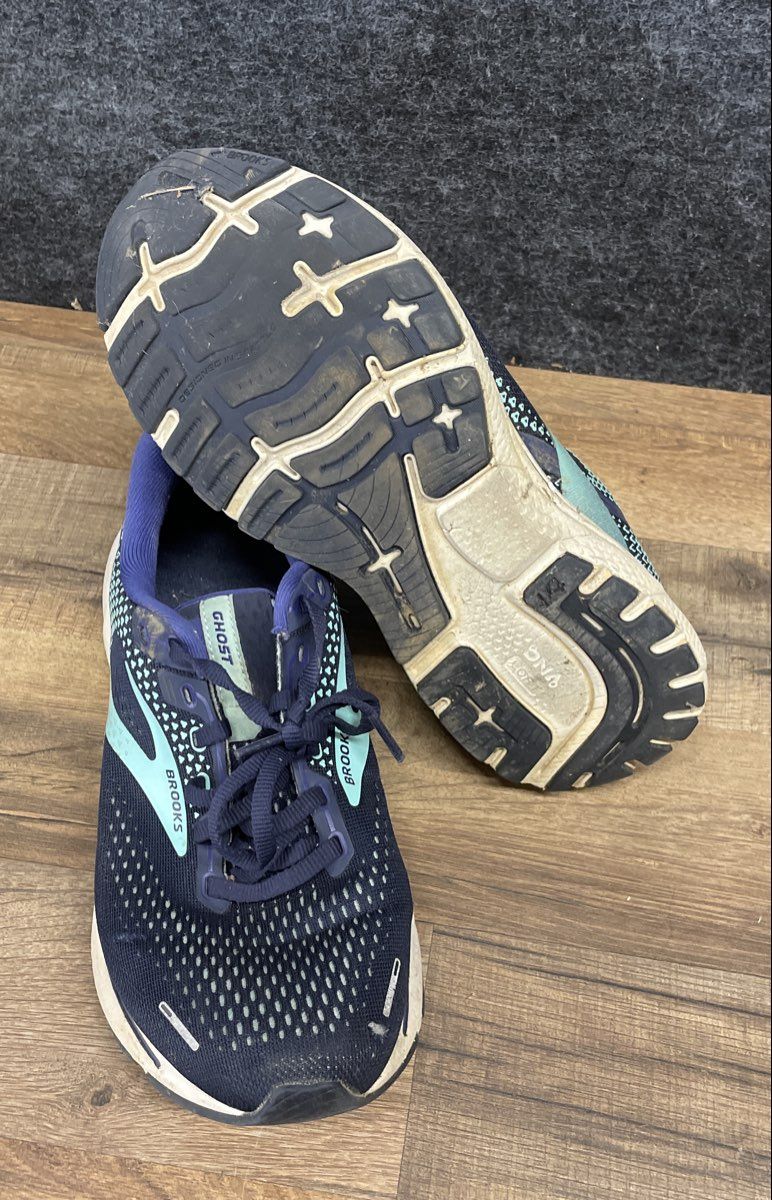 Brooks Ghost 14 Navy Blue Teal Running Shoes Women's Size 8 Wide D