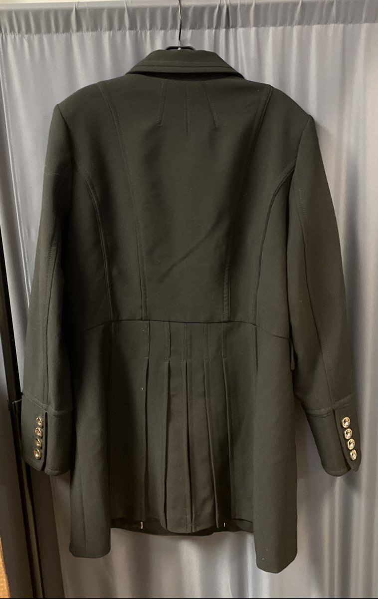 White House Black Market Women's Black Double Breasted Pleated Jacket Sz XL