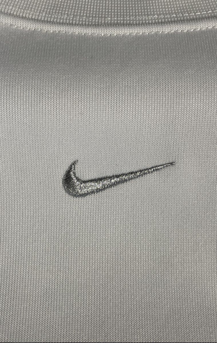 Nike Men's White Crewneck Sweatshirt Logo Tape Sleeve Embroidered Swoosh Sz L