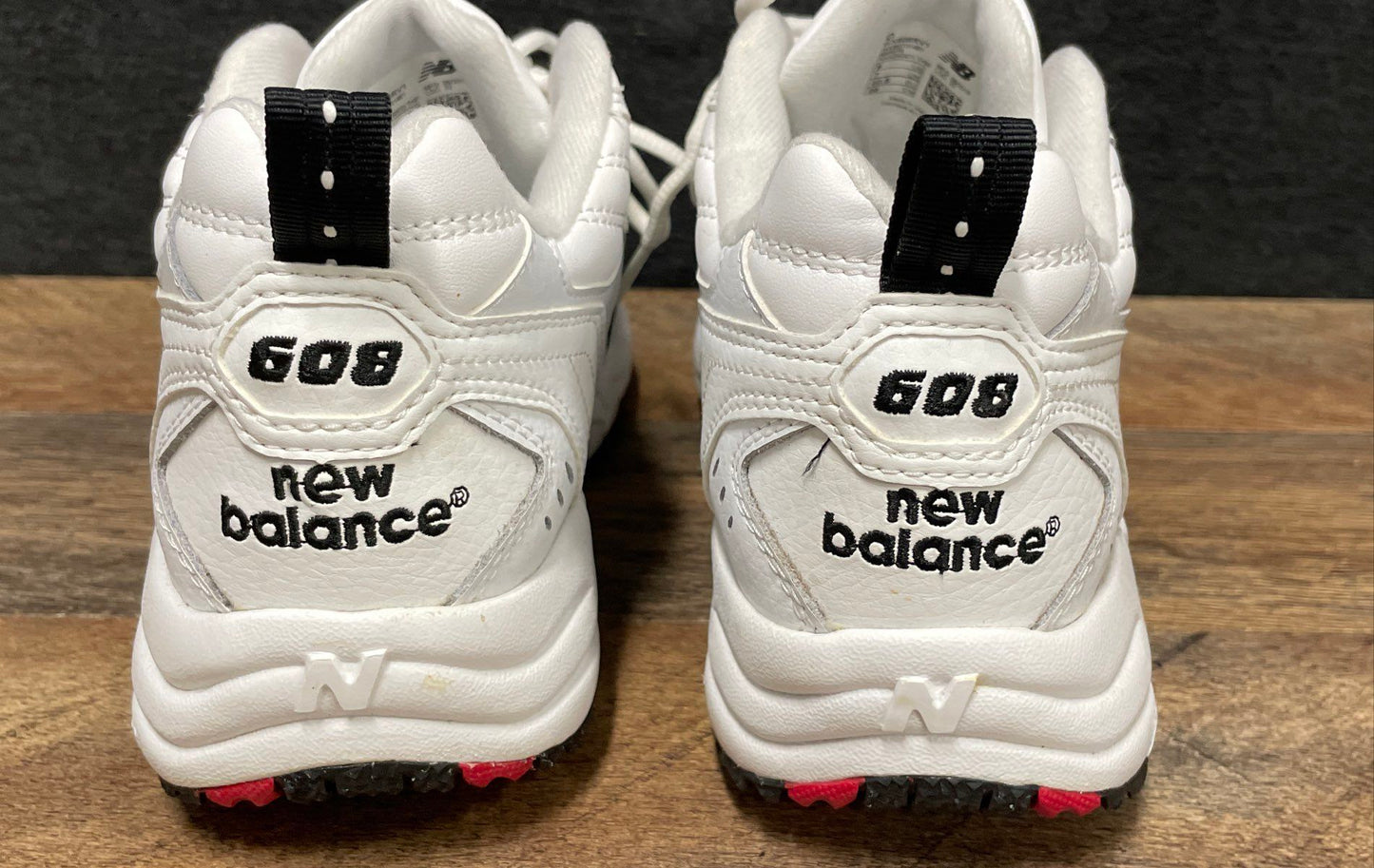 New Balance 608 White Black Red Women's Cross Training Sneakers Size 9D Wide