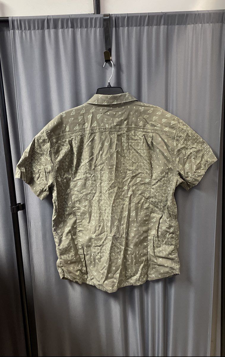Carhartt Men's Green Pattern Short Sleeve Button Up Relaxed Fit Shirt Sz XL