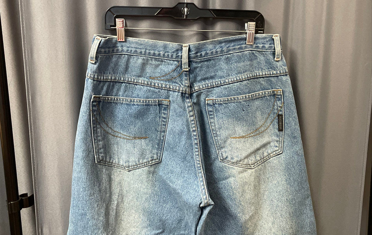 Vintage 90s Rocawear Men's Baggy Wide Leg Light Wash Blue Jeans Sz 34