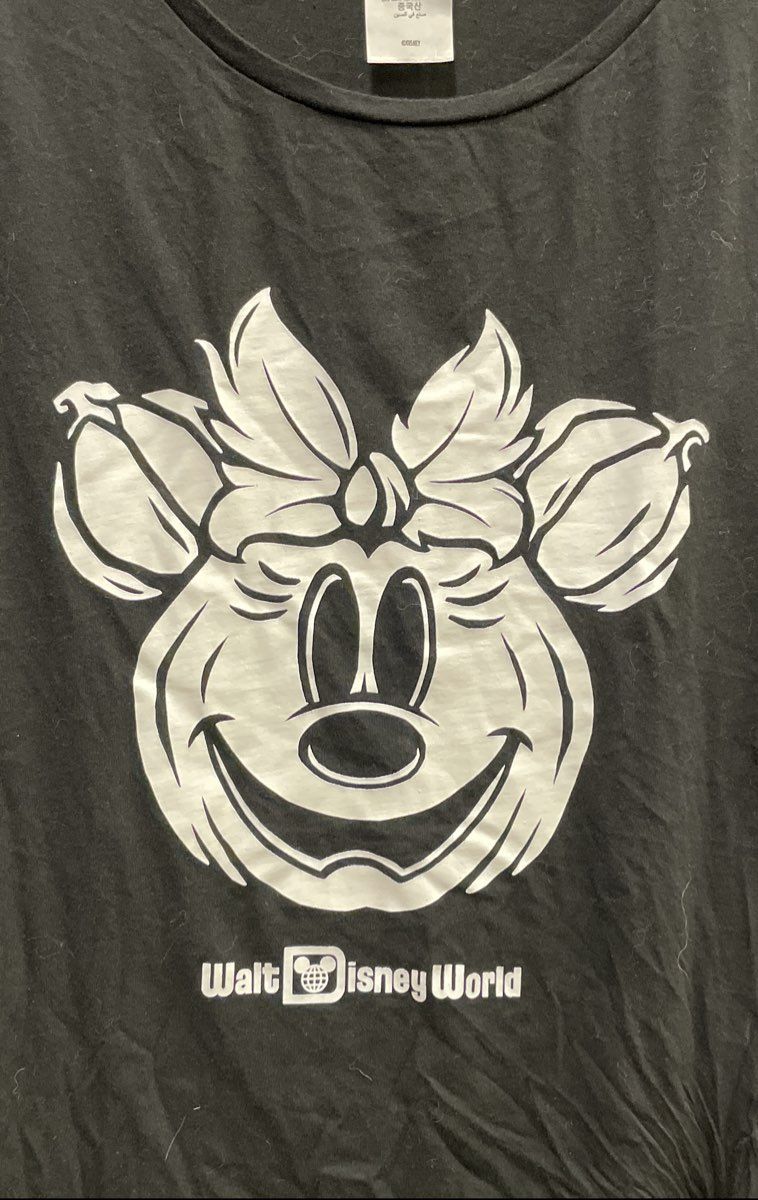 Disney Women's Walt Disney World Halloween Minnie Mouse Pumpkin T-Shirt Black XL