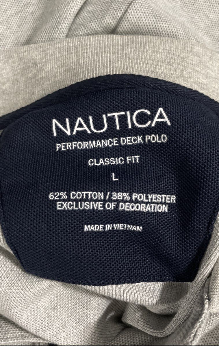 Nautica Men's Grey Heather Performance Deck Polo Shirt Classic Fit Sz L NWT