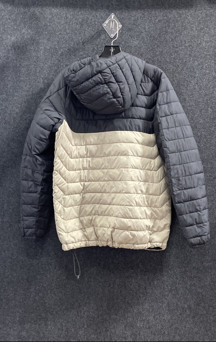 Columbia Men's Powder Lite Hooded Jacket Black Brown Colorblock Omni-Heat Sz S