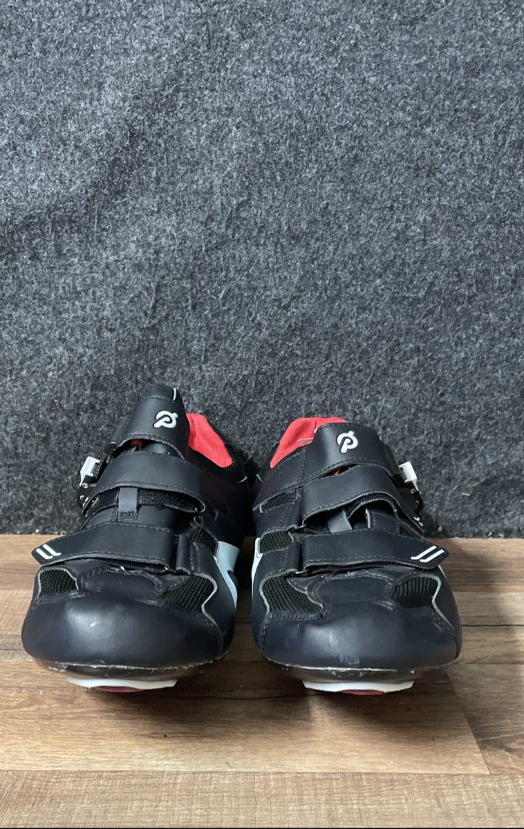Peloton Cycling Shoes Black Red Look Delta Cleats Men's Size 47 EUR / 13 US
