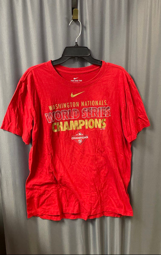Nike Washington Nationals 2019 World Series Champions Red T-Shirt Sz L
