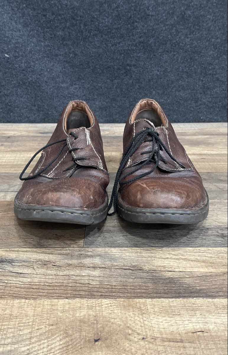 Clarks 02519 Brown Leather Casual Oxford Derby Shoes Men's Size 12 M