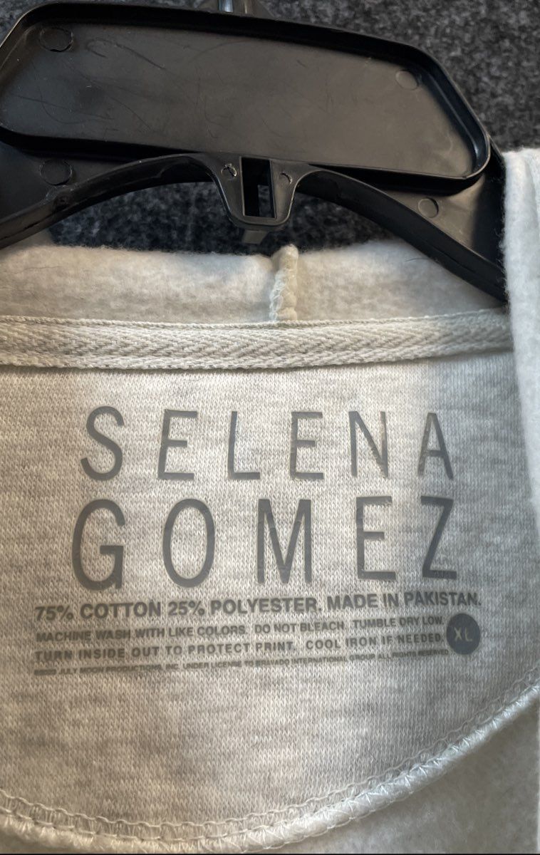 Selena Gomez Women's Gray Heather Floral Graphic Full Zip Hoodie Sz XL