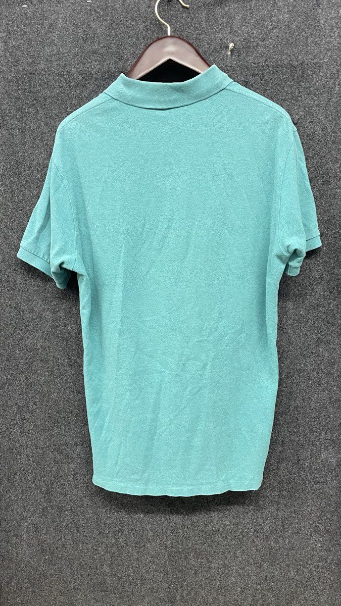 Polo Ralph Lauren Men's Teal Polo Shirt Purple Pony Pique Cotton Sz L
