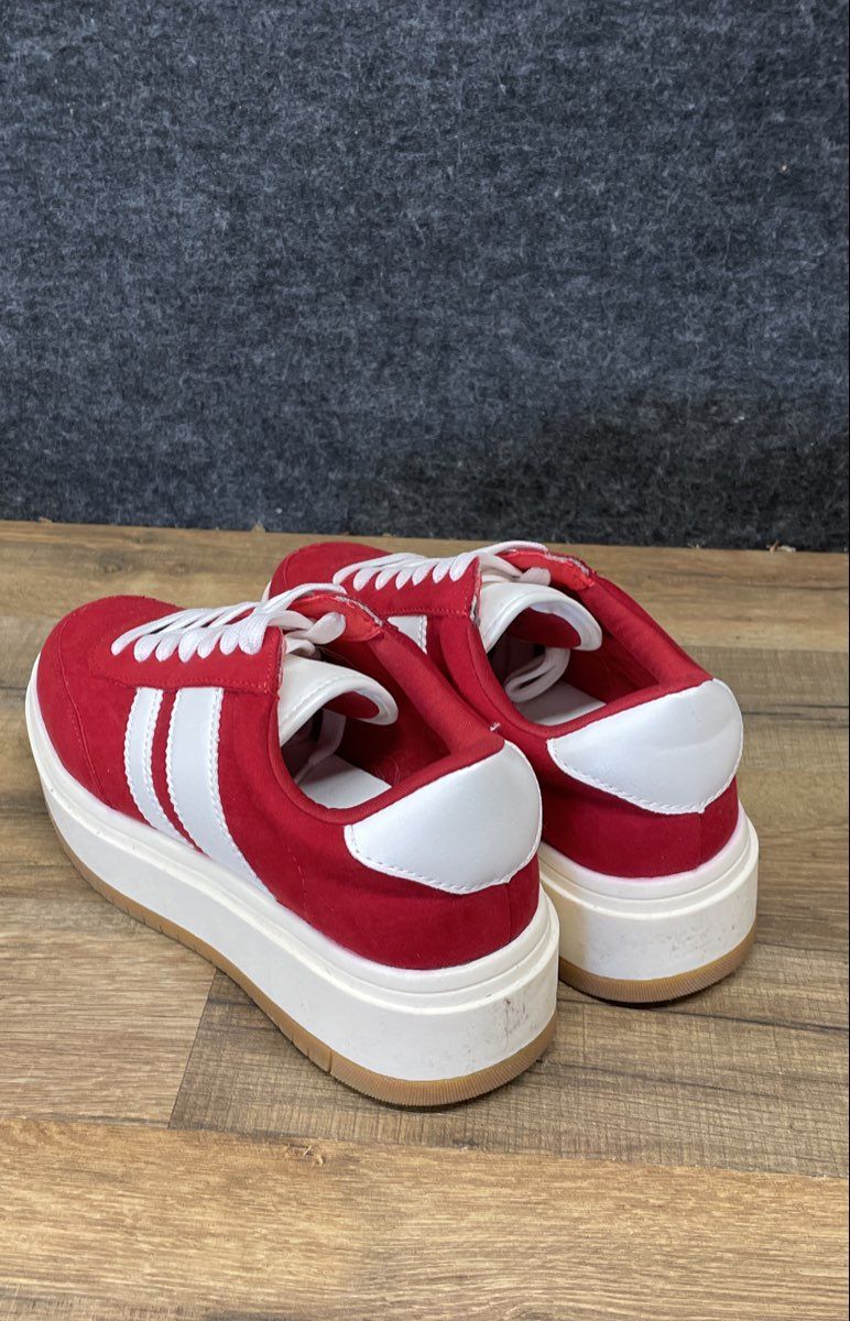 Steve Madden Vidan Red White Platform Sneakers Women's Size 6M