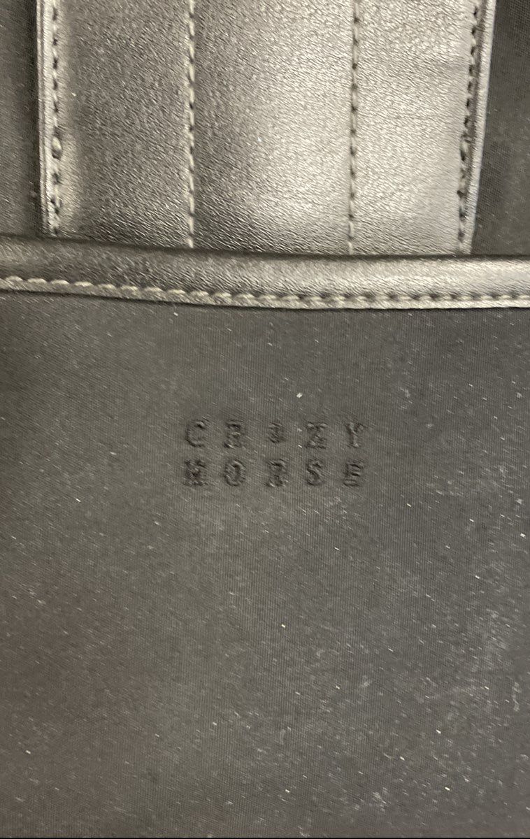 Vintage Crazy Horse Black Canvas Faux Leather Shoulder Bag