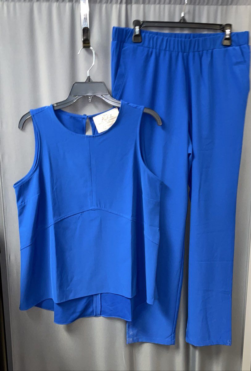 Disney G by Giuliana Women's Alice Looking Glass Blue Pants Set Outfit Sz L