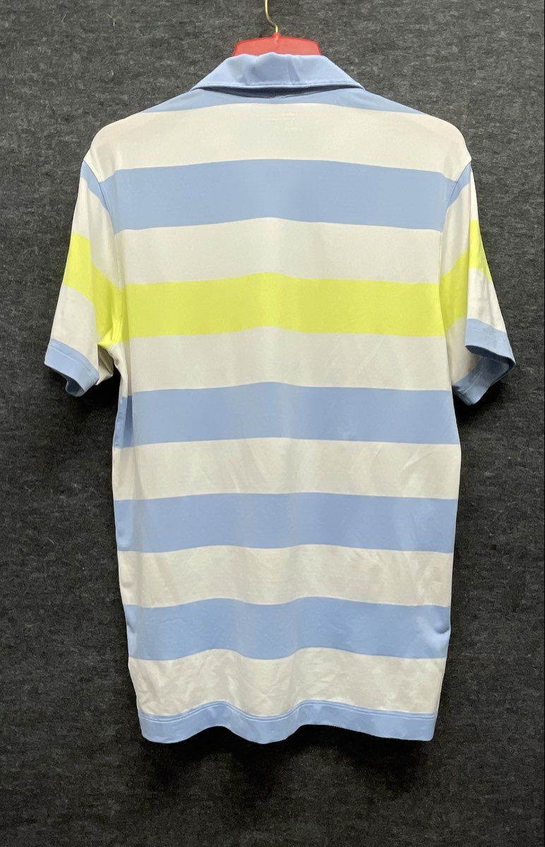 Nike Golf Men's Polo Shirt Blue White Lime Green Dri-FIT Tour Performance Size S