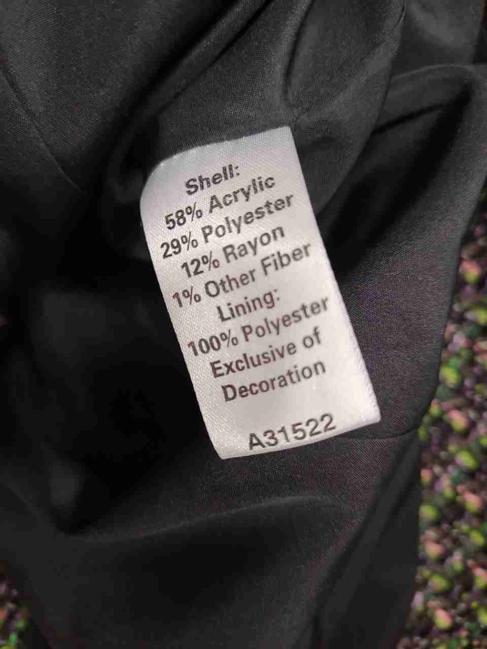 Appleseed's Women's Multicolor Boucle Tweed Button Front Blazer Jacket Sz 10