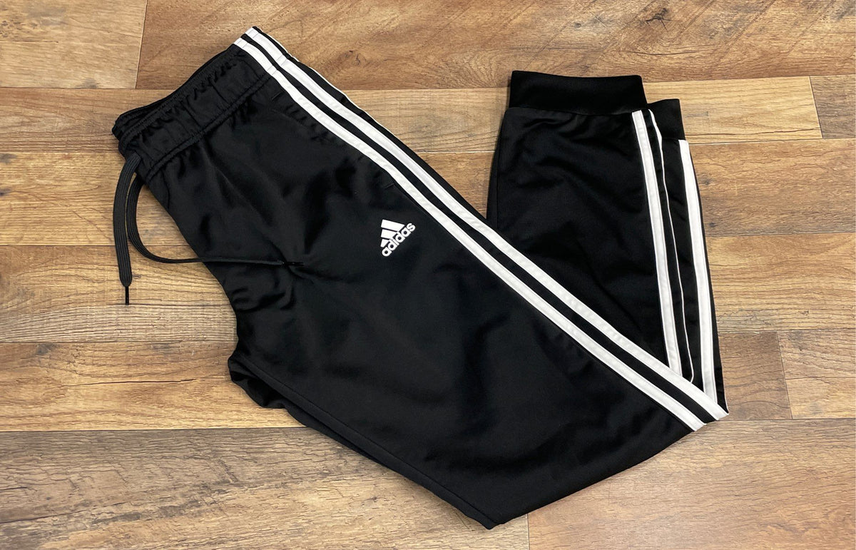 Adidas Men's Primegreen 3-Stripe Track Pants Black Joggers Size M