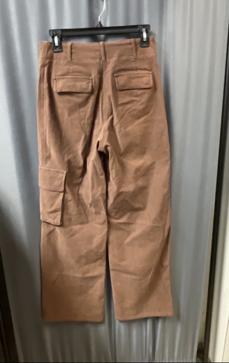 Wilfred Free Women's Brown High Rise Wide Leg Picture Cargo Pants Size 4 94891