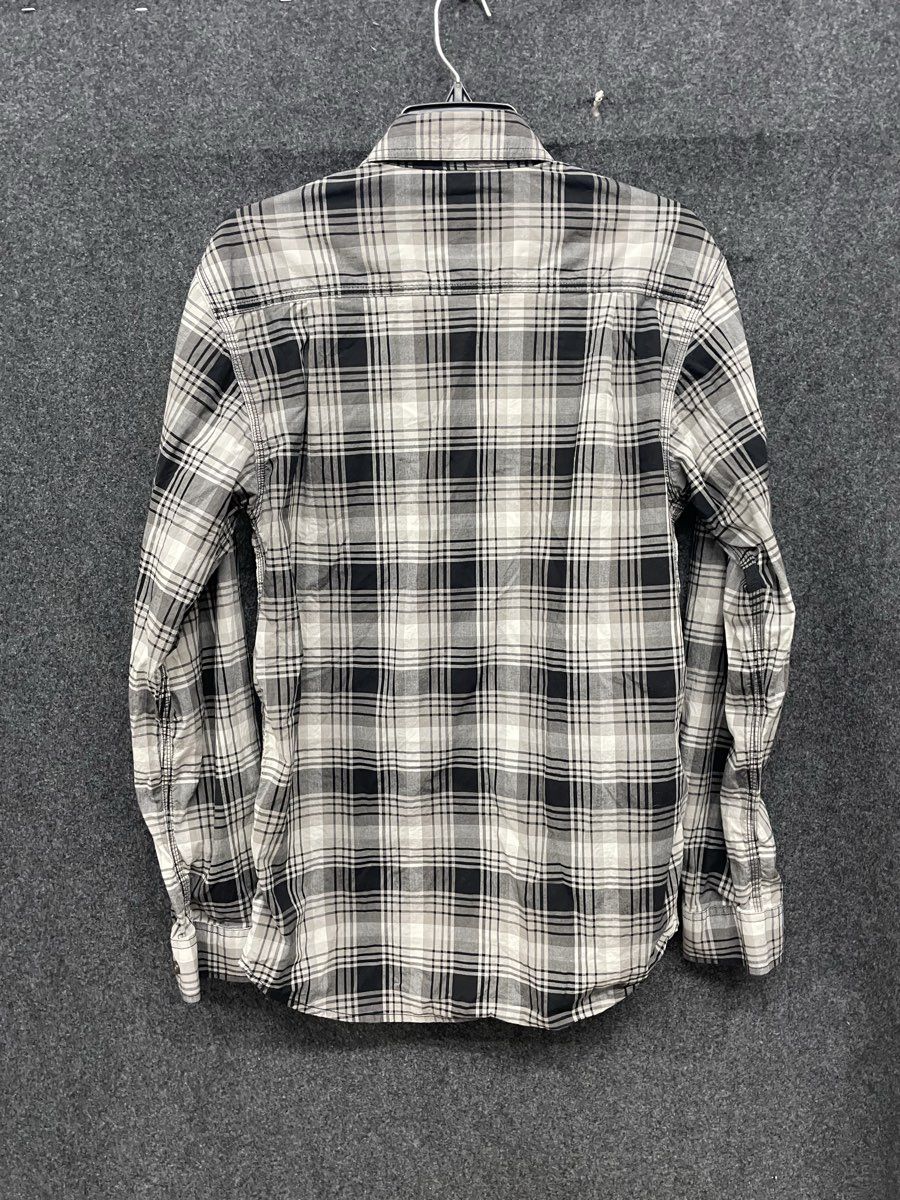 Carhartt Men's Relaxed Fit Plaid Button Up Shirt Black Gray White Size S