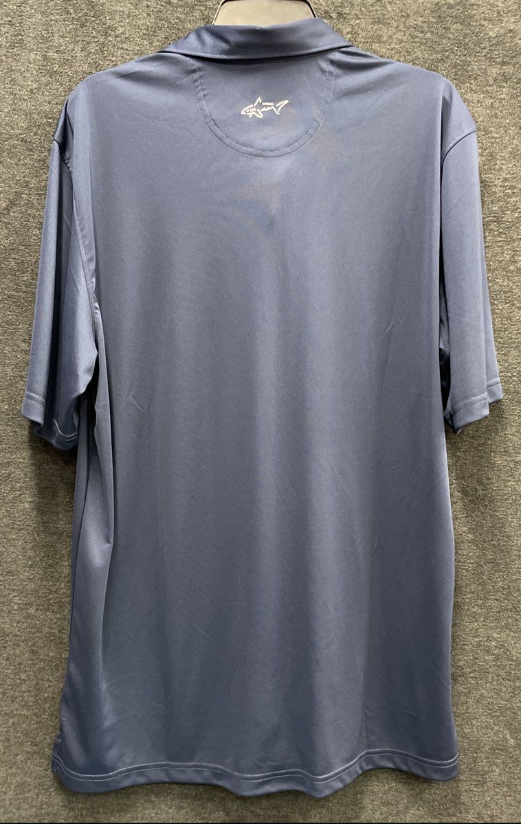 Greg Norman Men's ML75 Play Dry Golf Polo Shirt Blue Stonehenge Logo Size L